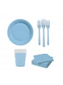 Mavi Temalı Parti Konsept Seti 8 Kişilik | Bardak, Tabak, Çatal, Peçete
