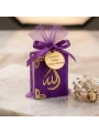 Tül Kese İçerisinde Mor Renkli Hediyelik Mini Kuran - Mevlüt Hediyelikleri