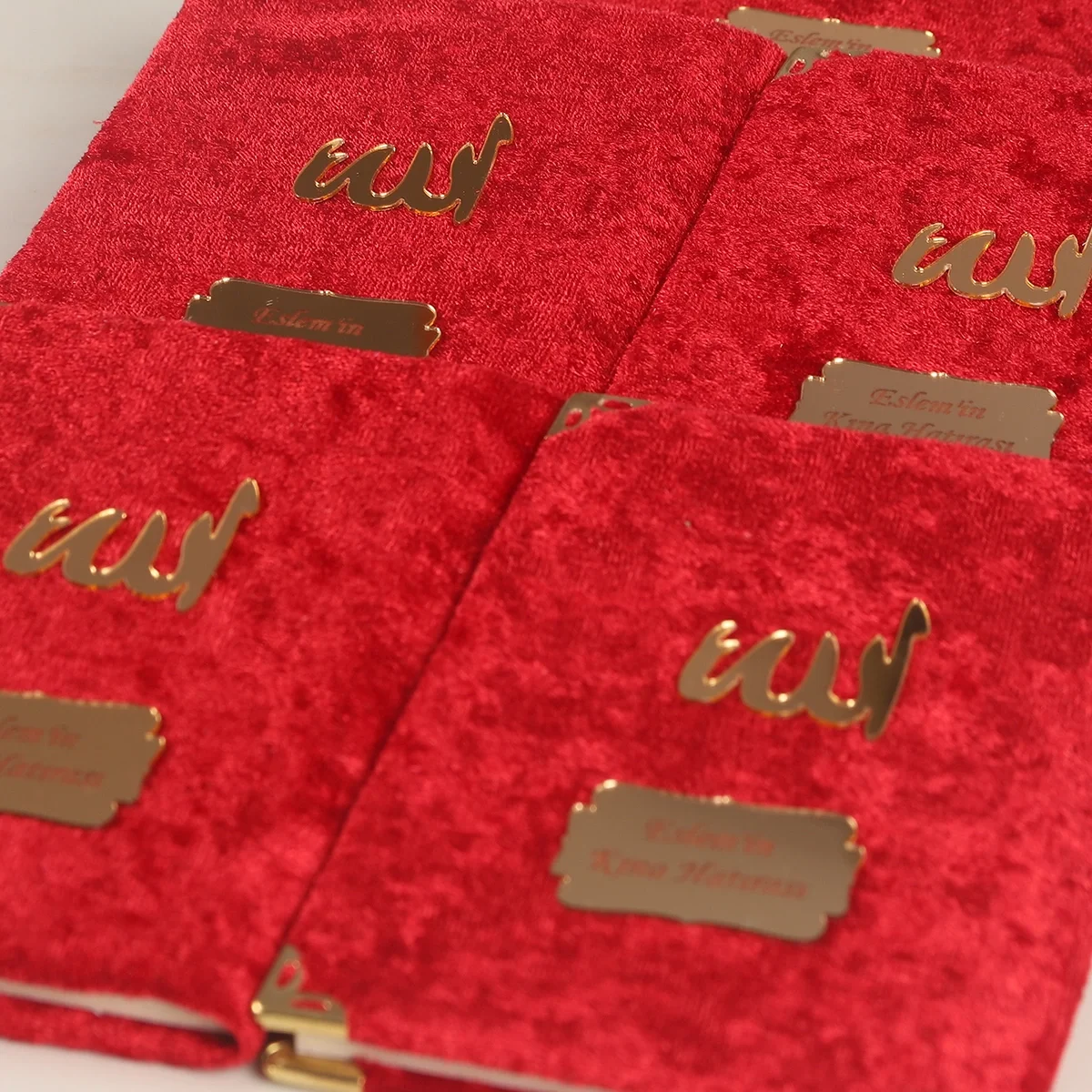 İsme Özel Bordo Renkli Kadife Yasin Kitabı - Mevlüt Hediyelikleri