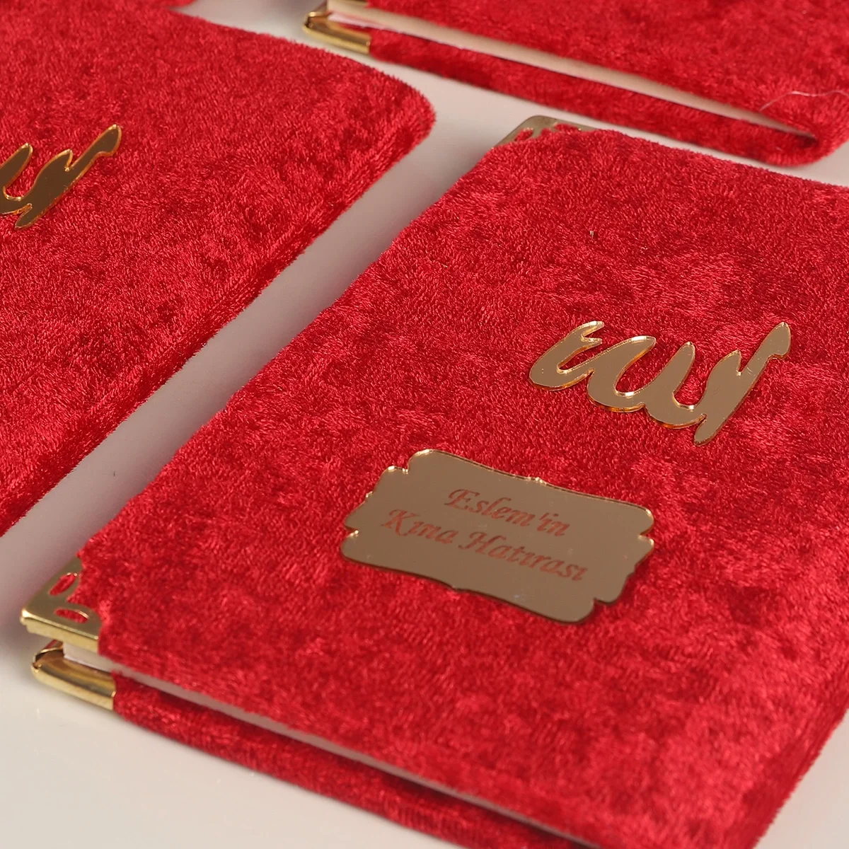 Tül Kese İçerisinde Bordo Renkli Kadife Yasin Kitabı Seti - Mevlüt Hediyelikleri