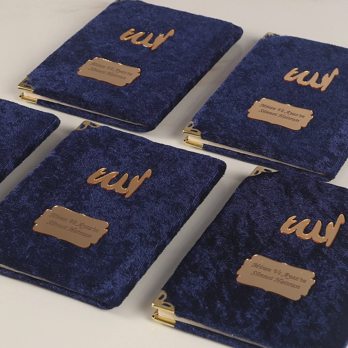 İsme Özel Lacivert Renkli Kadife Yasin Kitabı - Mevlüt Hediyelikleri