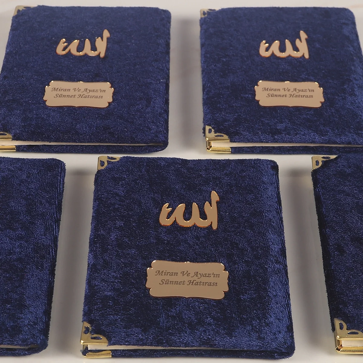 İsme Özel Lacivert Renkli Kadife Yasin Kitabı - Mevlüt Hediyelikleri