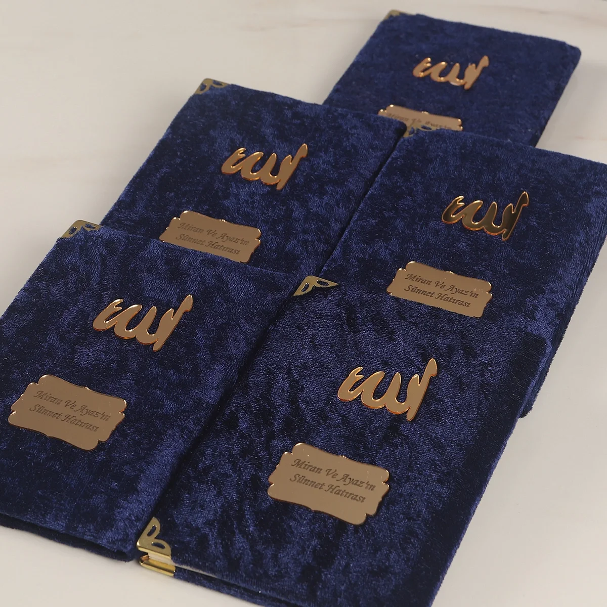 Tül Kese İçerisinde Lacivert Renkli Kadife Yasin Kitabı Seti - Mevlüt Hediyelikleri