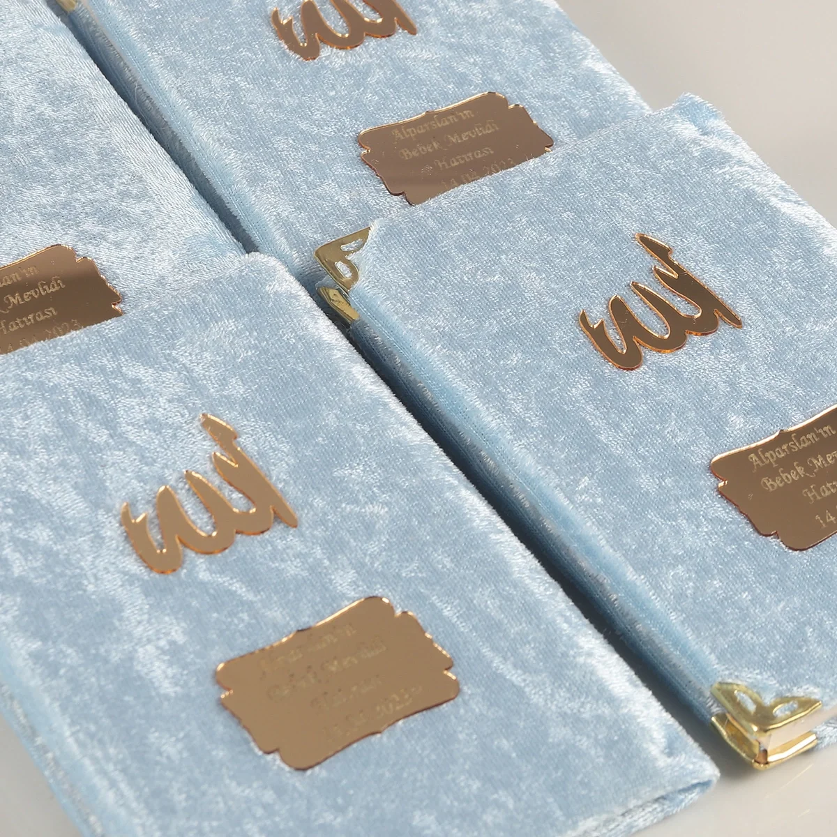 İsme Özel Mavi Renkli Kadife Yasin Kitabı - Mevlüt Hediyelikleri