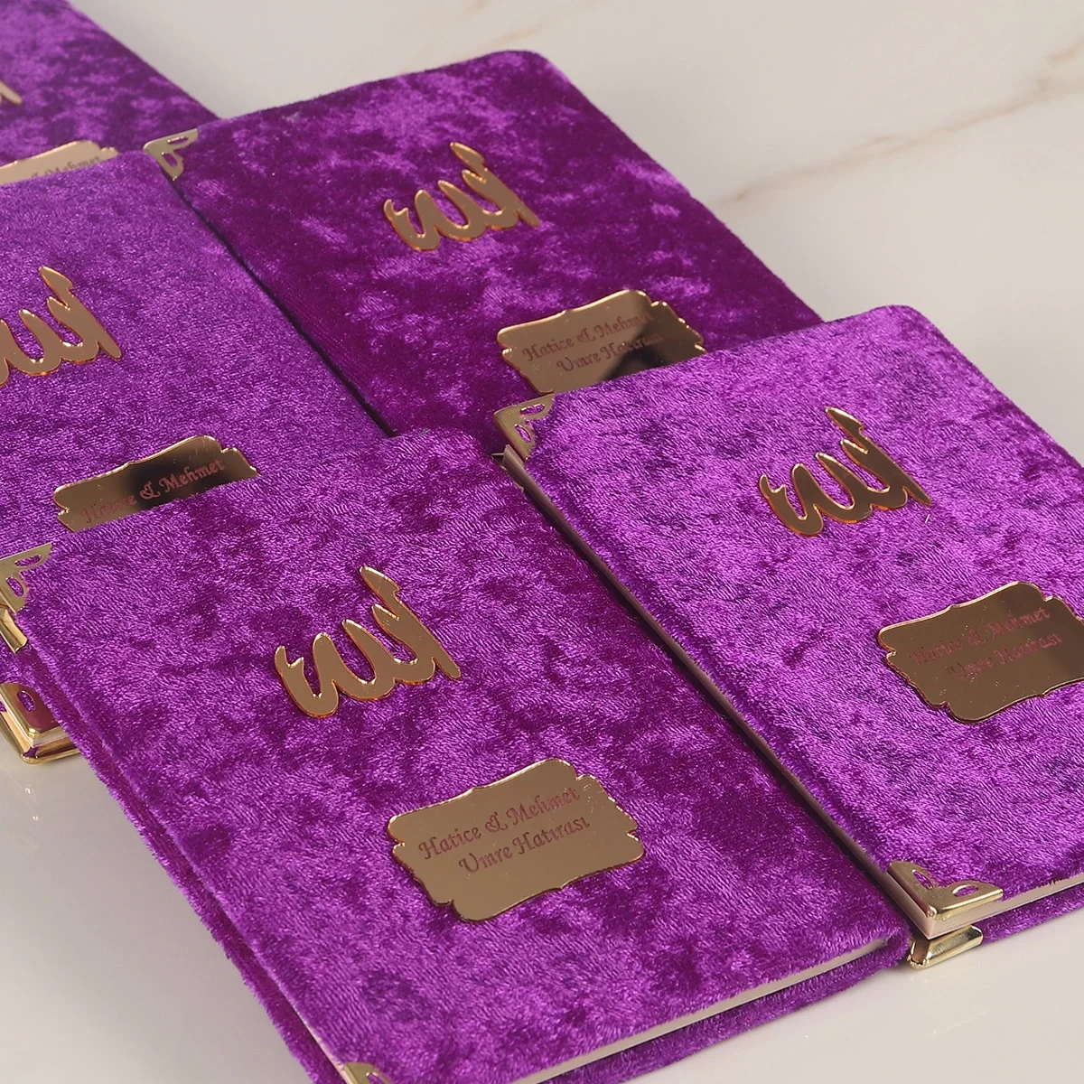 İsme Özel Mor Renkli Kadife Yasin Kitabı - Mevlüt Hediyelikleri