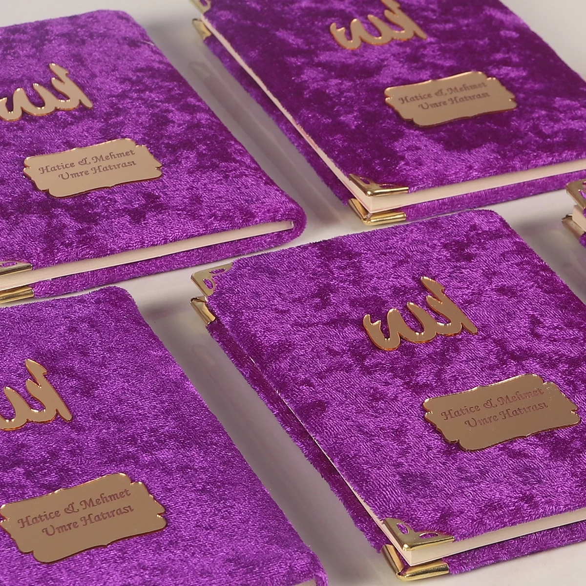 Tül Kese İçerisinde İnci Tesbihli Mor Renkli Kadife Yasin Kitabı Seti - Mevlüt Hediyelikleri