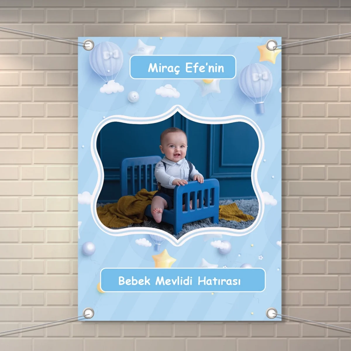 Balon Model Mavi Konsept 50 x 70 cm Özel Tasarım Branda Afiş