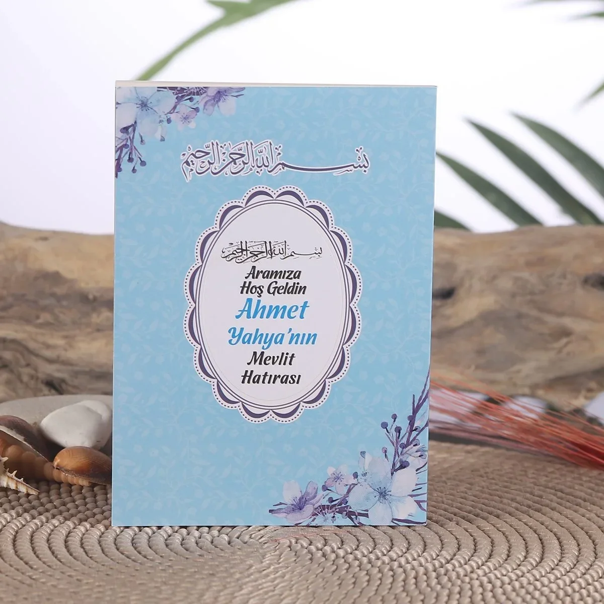 Çiçek Model Mavi Renkli Yasin Kitabı