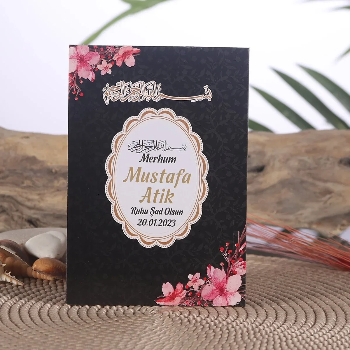 Çiçek Model Siyah Renkli Yasin Kitabı