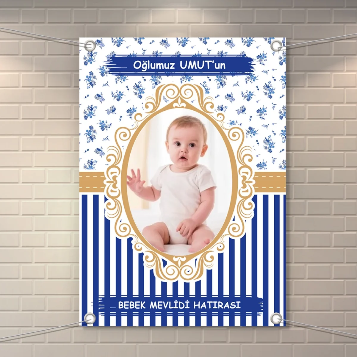 Çizgi Model Lacivert Konsept 50 x 70 cm Özel Tasarım Branda Afiş