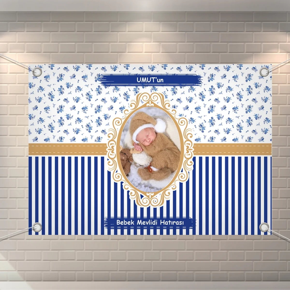 Çizgi Model Lacivert Konsept 70 x 100 cm Özel Tasarım Branda Afiş