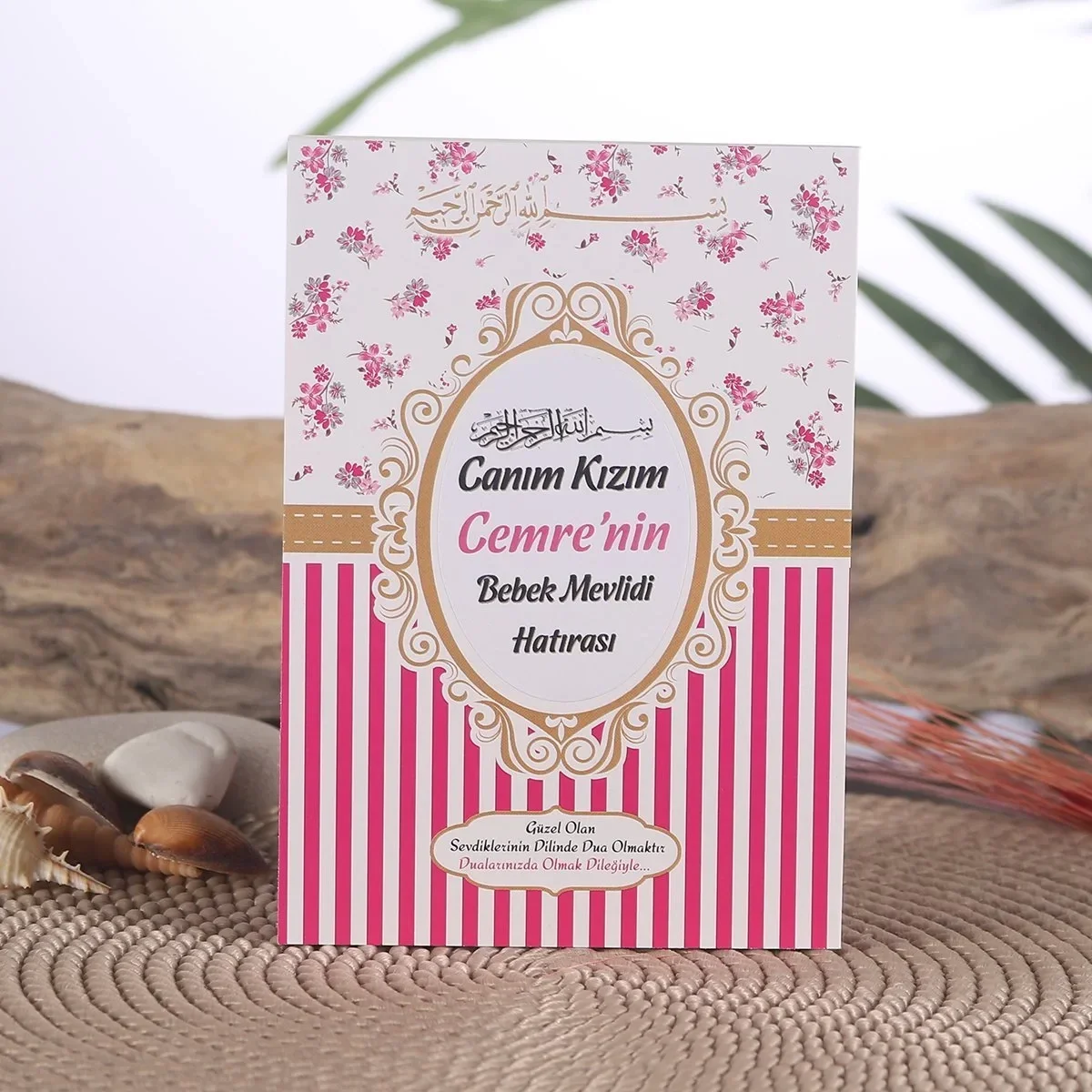 Çizgi Model Pembe Renkli Yasin Kitabı