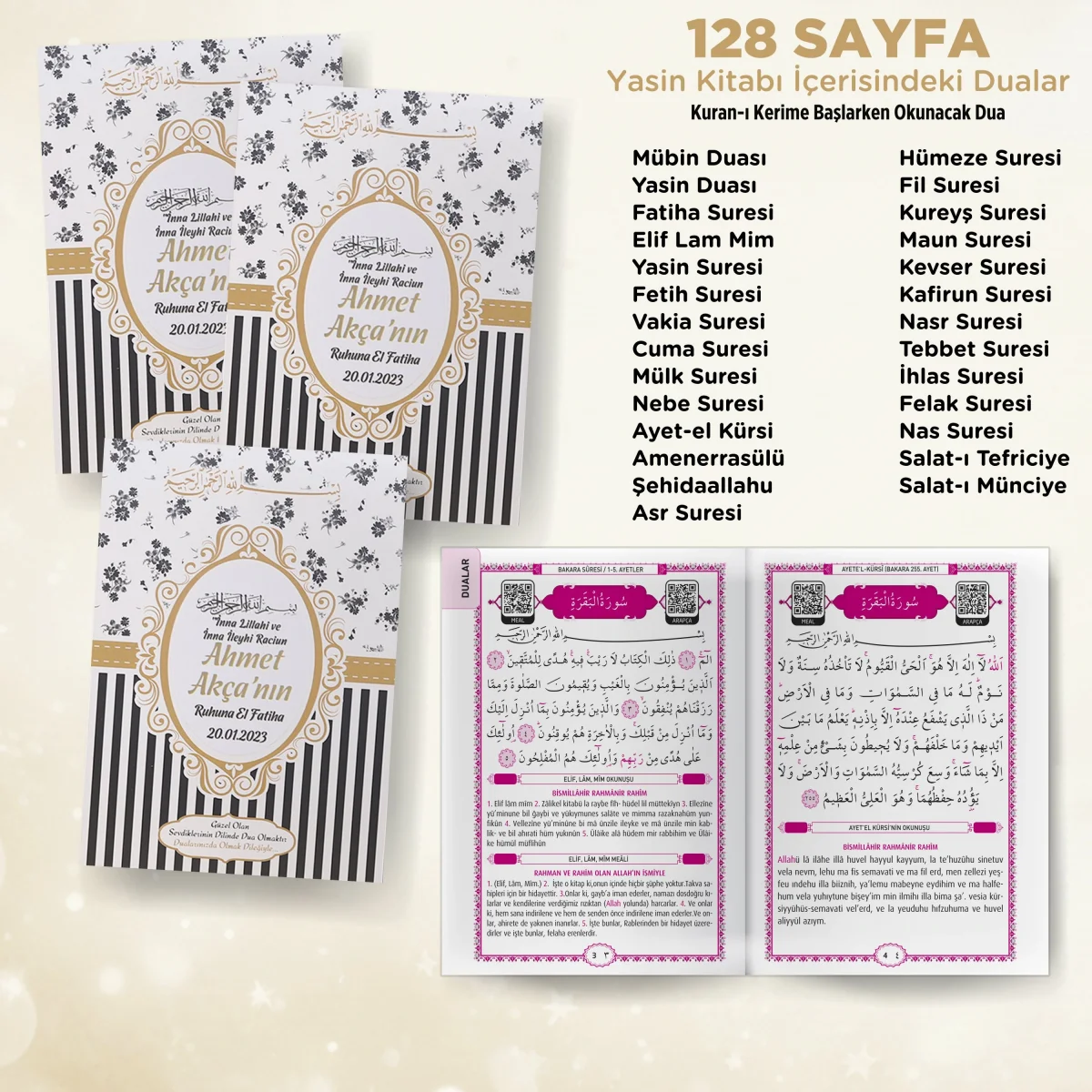 Çizgi Model Siyah Renkli Yasin Kitabı