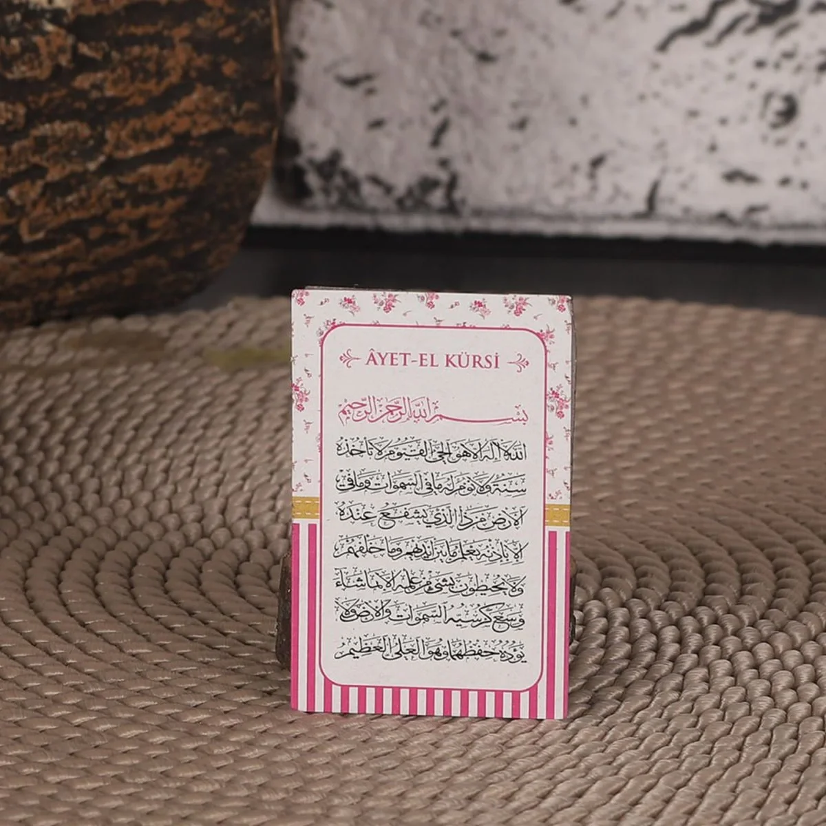 Çizgi Model Pembe Renkli Mevlüt İçin Ayet-el Kürsi Magnet