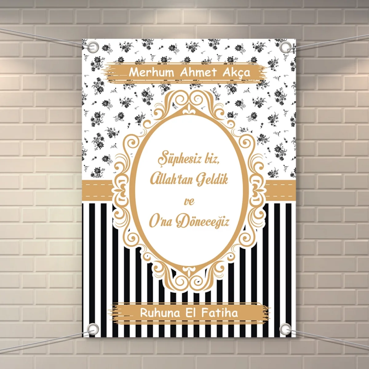 Çizgi Model Siyah Konsept 50 x 70 cm Özel Tasarım Branda Afiş