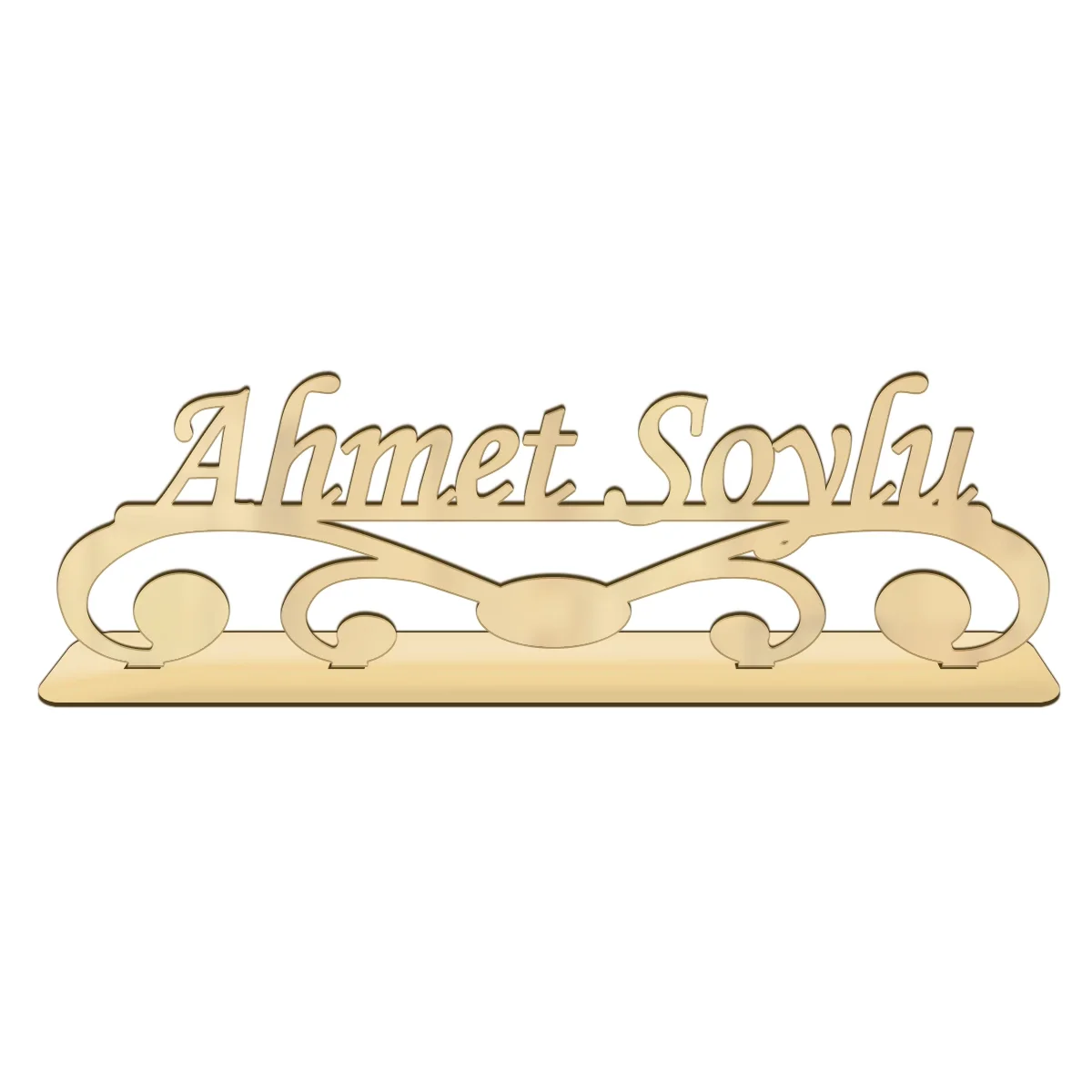 İsme Özel Gold Pleksi Masa İsimliği