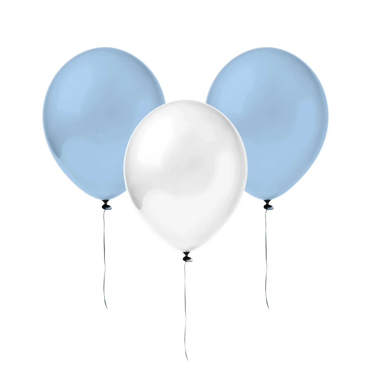 Mavi Temalı Parti Konsept Seti - 6 Adet Mavi Balon 4 Adet Metalik Balon