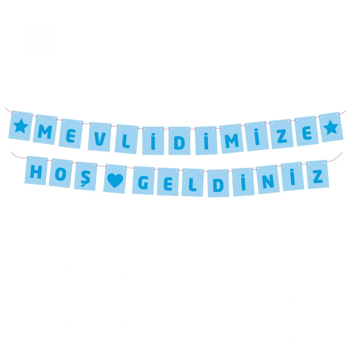 Mavi Temalı Parti Konsept Seti - Mevlidimize Hoş Geldiniz Banner
