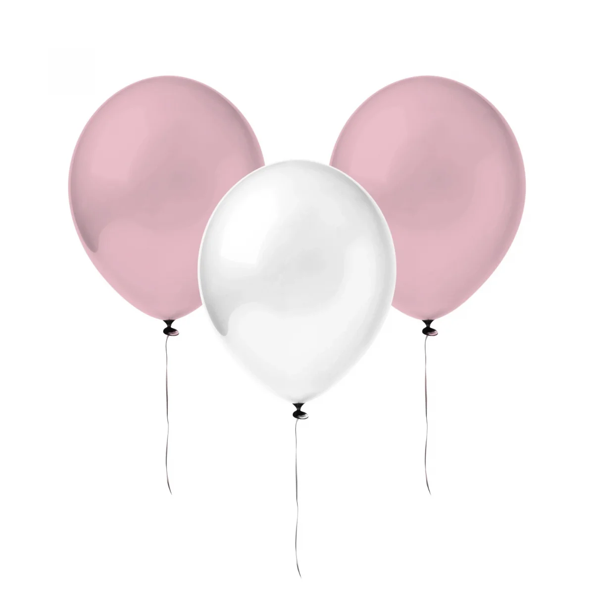 Pembe Temalı Parti Konsept Seti - 6 Adet Pembe Balon 4 Adet Metalik Balon