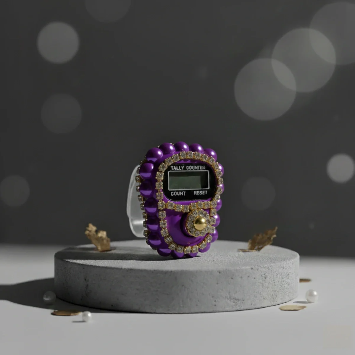 Süslü Mor Taşlı Zikirmatik