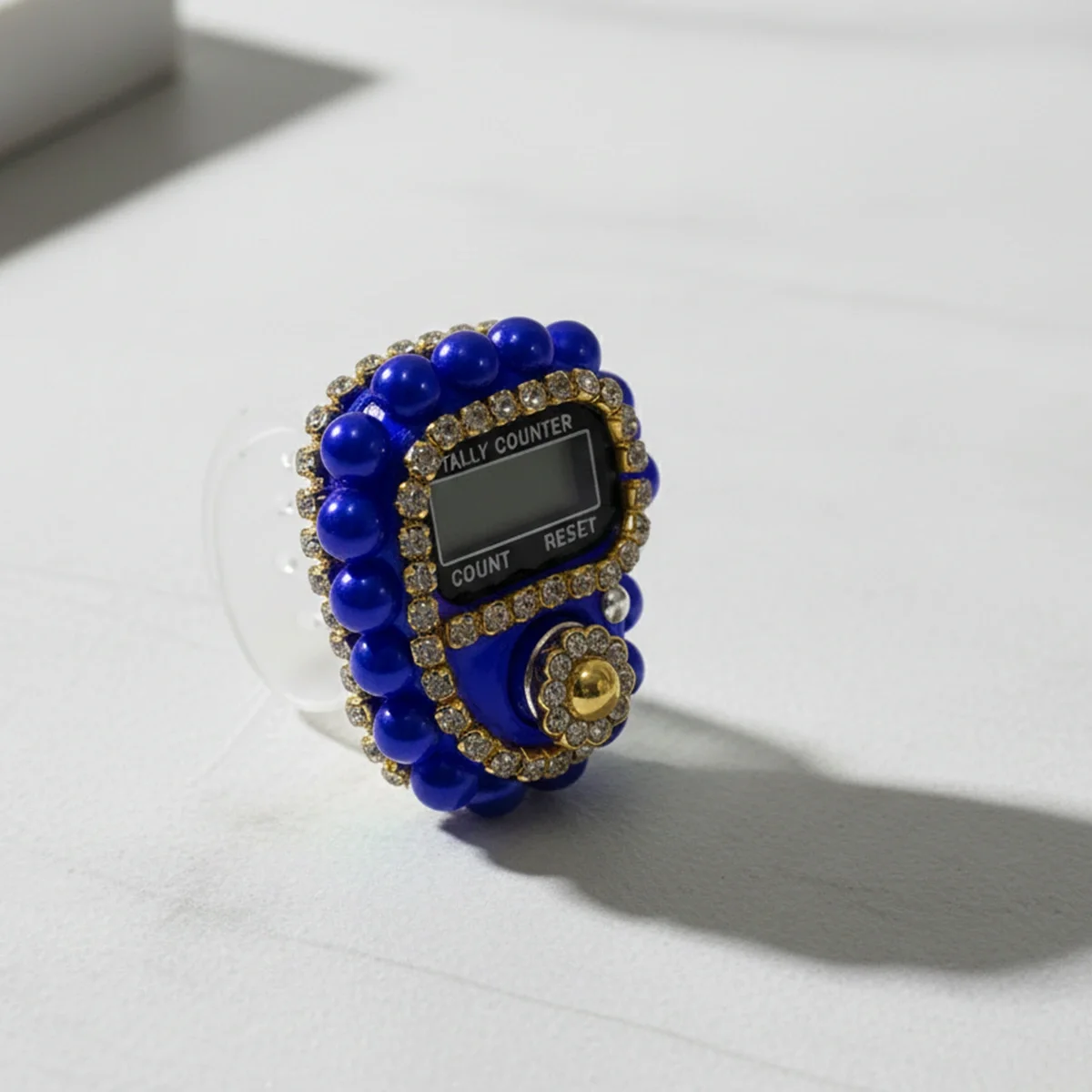 Süslü Saks Mavisi Taşlı Zikirmatik