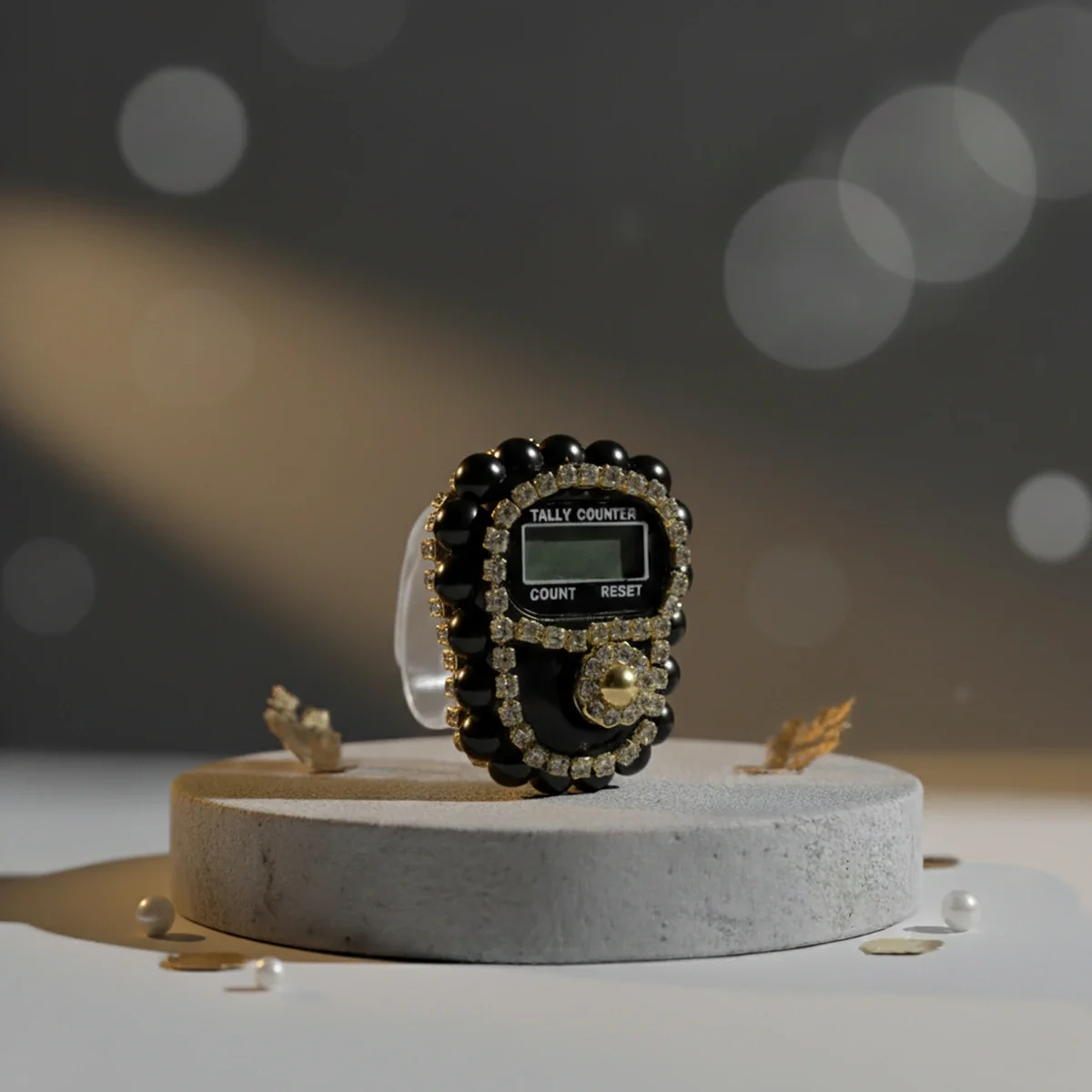 Süslü Siyah Taşlı Zikirmatik