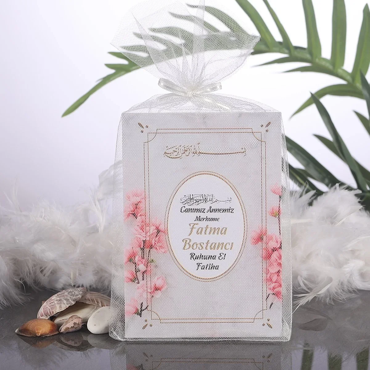 Zerafet Model Pembe Renkli Tül Kese İçerisinde Yasin Kitabı - Mevlüt Hediyelikleri