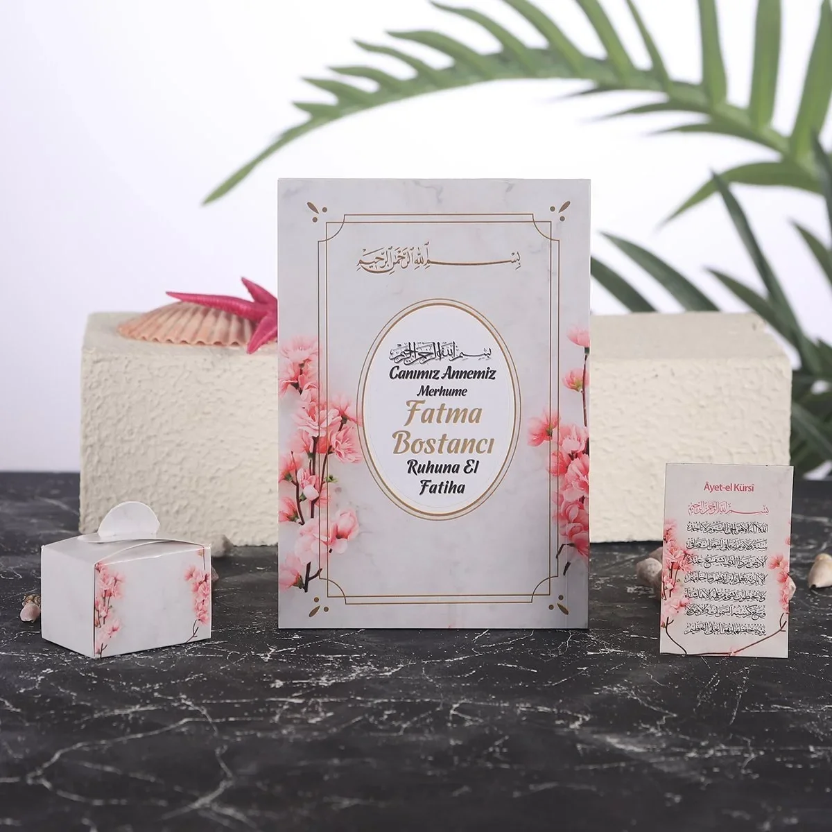 Zerafet Model Pembe Renkli Yasin Kitabı, Lokum Kutusu ve Magnet - Mevlüt Hediyelikleri