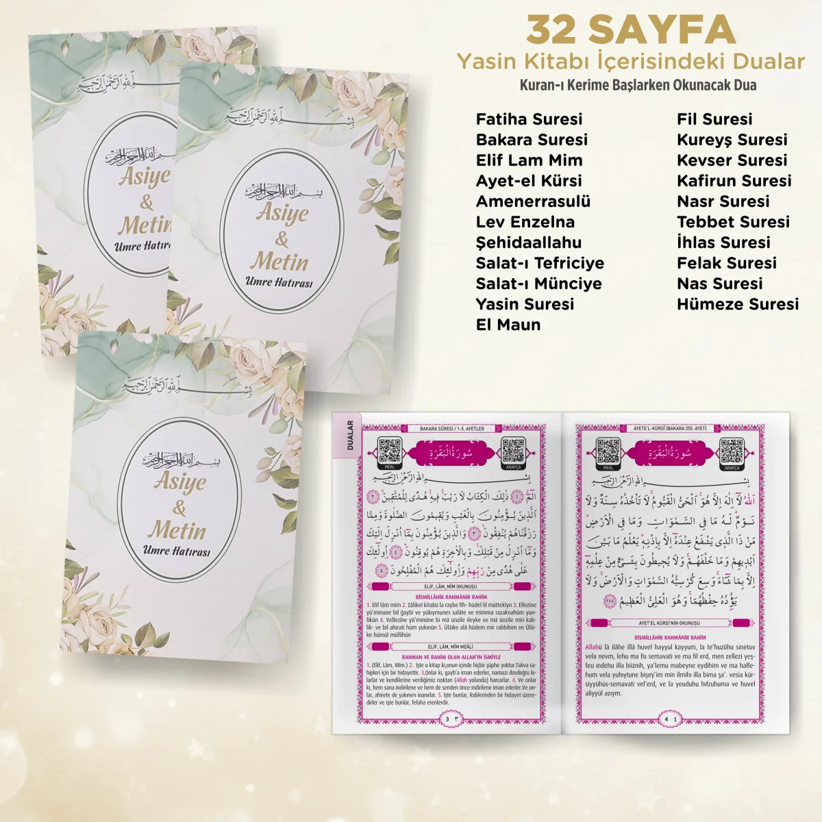 Zerafet Model Yeşil Renkli Yasin Kitabı