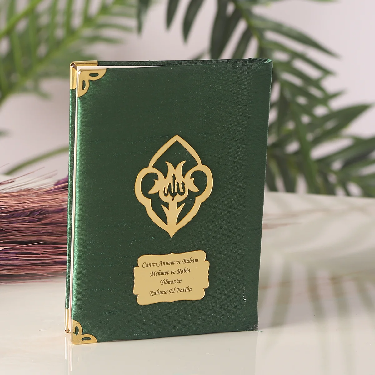 İsme Özel Zümrüt Renkli Şantuk Yasin Kitabı - Mevlüt Hediyelikleri