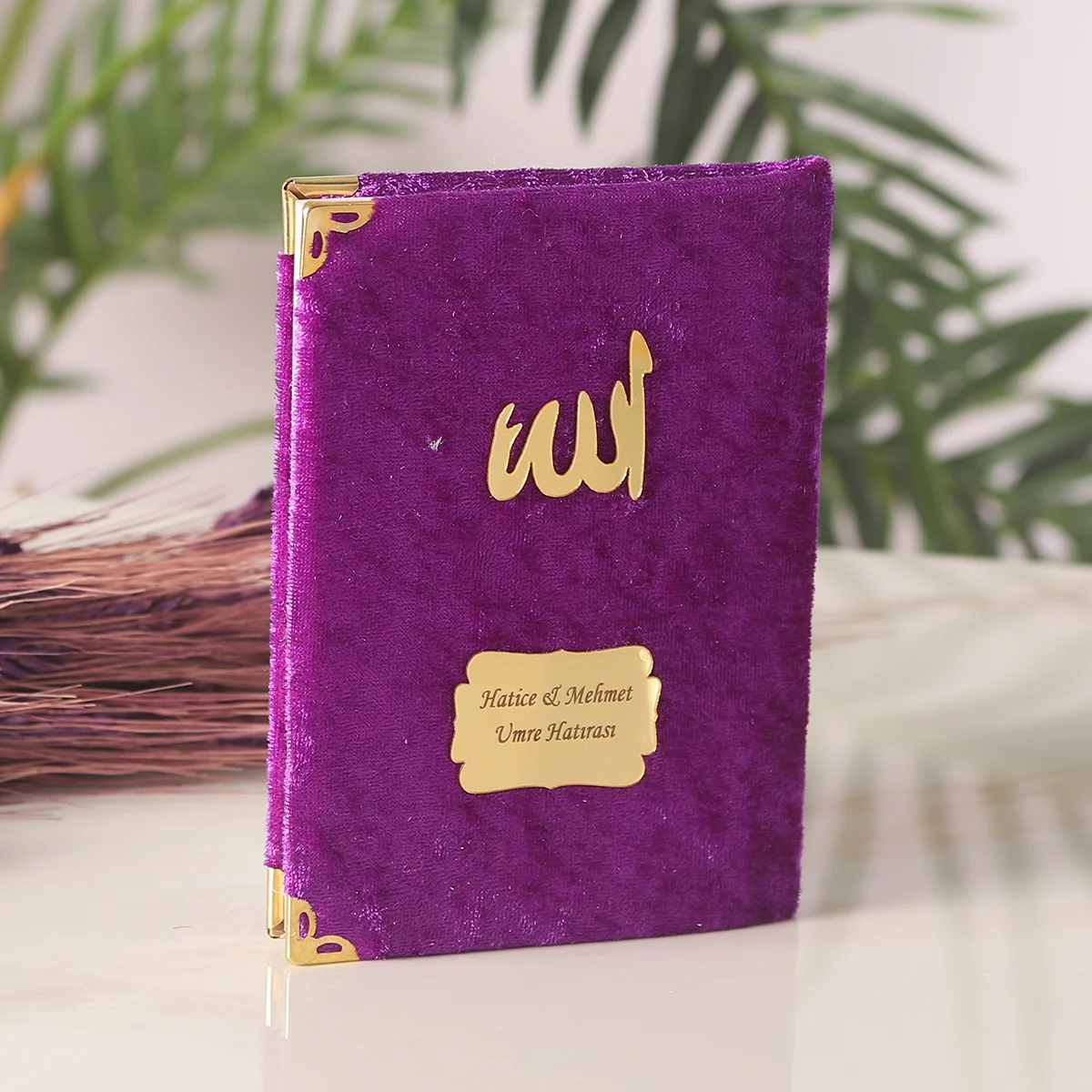 İsme Özel Mor Renkli Kadife Yasin Kitabı - Mevlüt Hediyelikleri