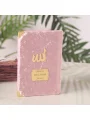 İsme Özel Pembe Renkli Kadife Yasin Kitabı - Mevlüt Hediyelikleri
