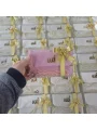 Asetat Kutuda Kadife Kumaş Kaplı Çanta İçerisinde İnci Tesbihli Pembe Renkli Kadife Yasin Kitabı Seti - Mevlüt Hediyelikleri