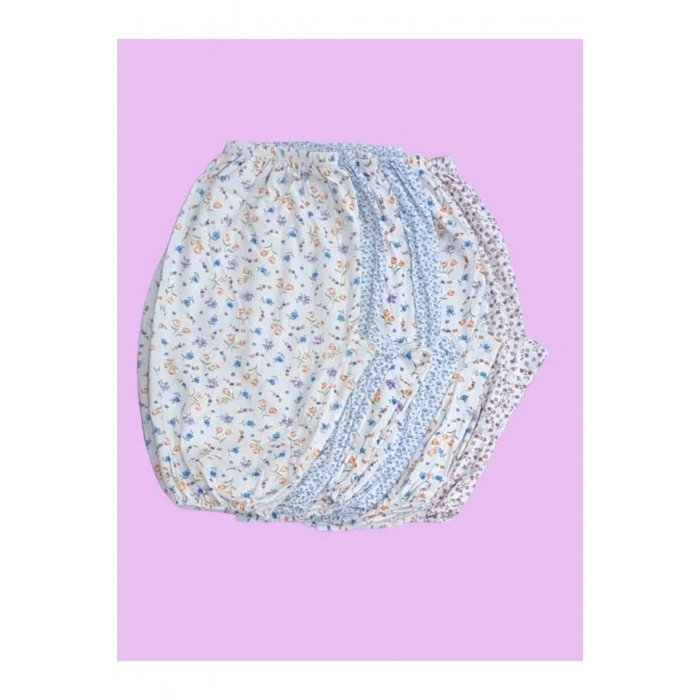 Kadın Beyaz Empirme Paçalı Külot 6lı Paket Gkc227