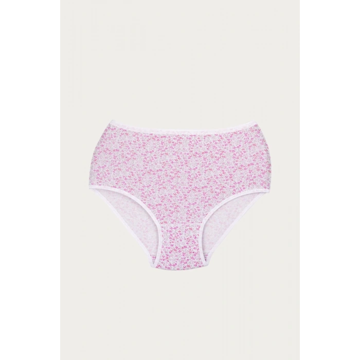 Kadın Pembe Desenli Likralı Empirme Külot 6lı Paket