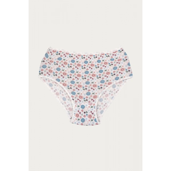 Kadın Pembe Desenli Likralı Empirme Külot 6lı Paket