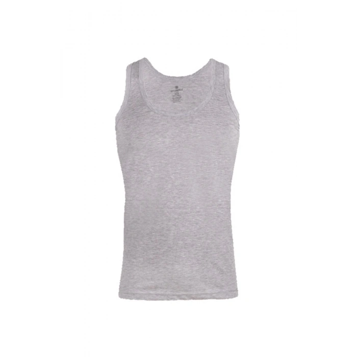 Erkek Gri 6 Lı Paket Pamuklu Penye Atlet