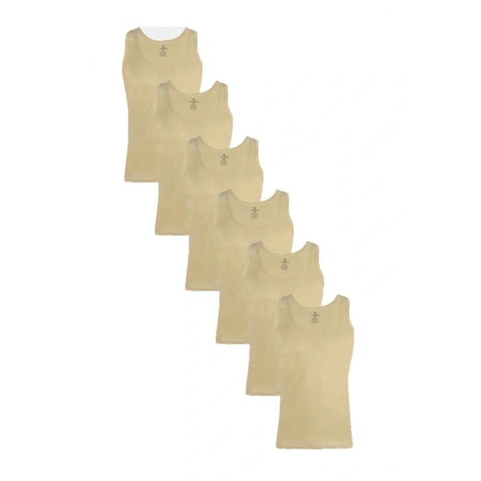 Erkek Açık Yeşil 6lı Paket Pamuklu Penye Atlet