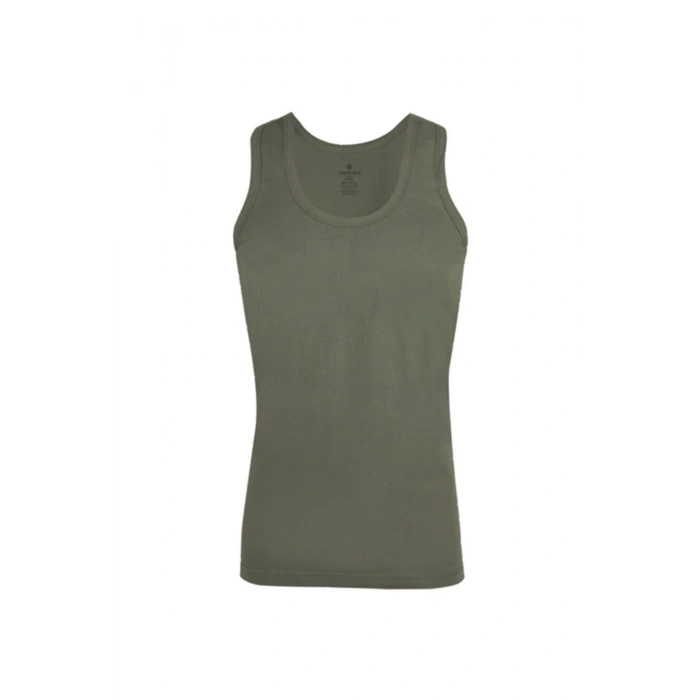 Erkek Koyu Yeşil 6 Lı Paket Pamuklu Penye Atlet