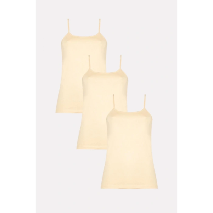 Kadın Ribana Saten Ip Askılı Atlet 3lü 1777