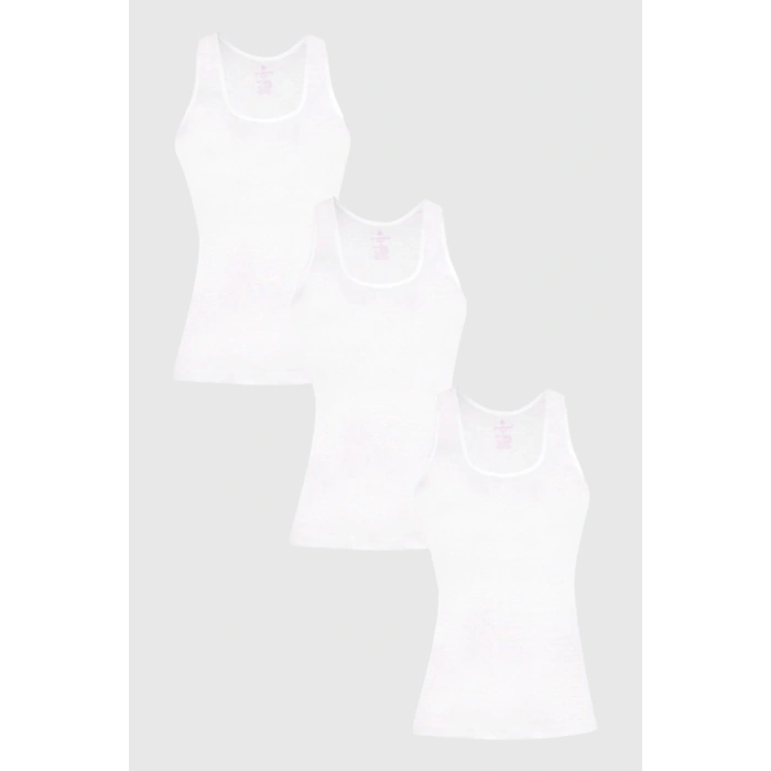 Kadın Ribana Saten Geniş Askılı Atlet 3lü 1677