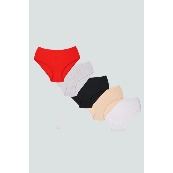 Kadın Beyaz Ribana Külot 12li Paket 106