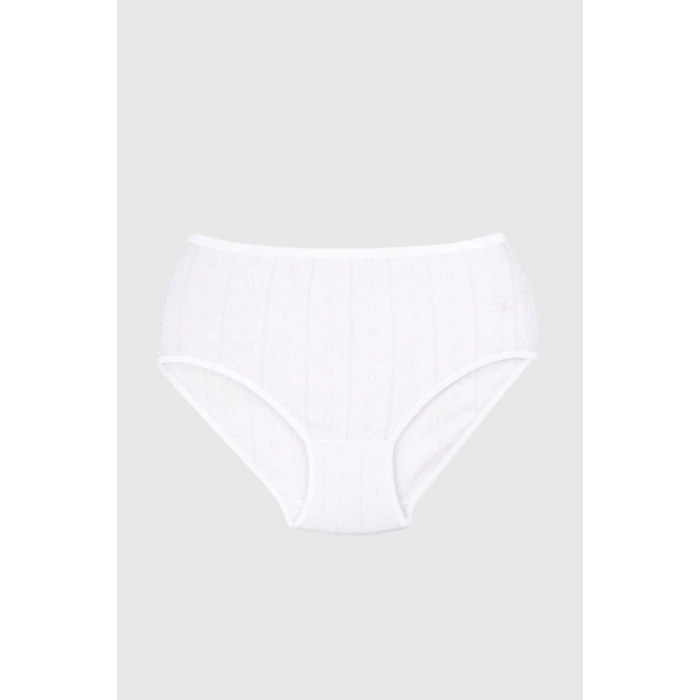 Kadın Beyaz Ribana Külot 6lı Gkc1033