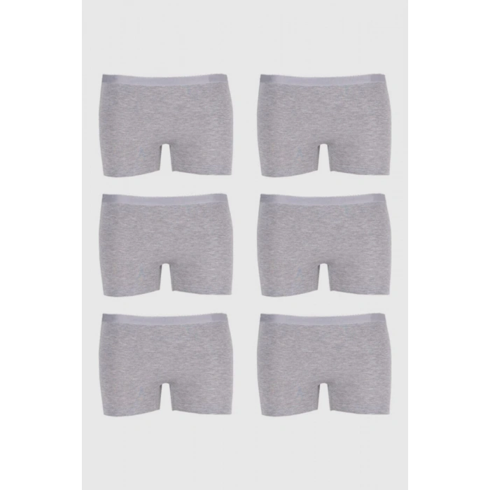 Kadın Gri Likralı Mini Boxer 6lı Gkc234
