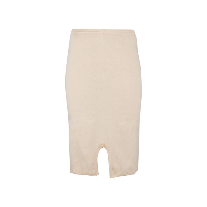 Kadın Bej Penye Jüpon 3lü Etek Gkc251