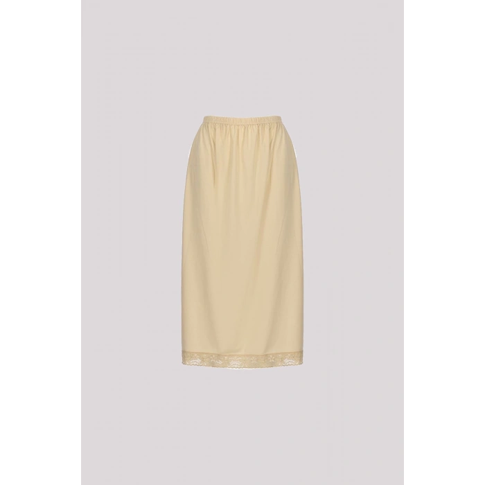 Kadın Bej Jarse Uzun Jüpon 3lü Gkc253