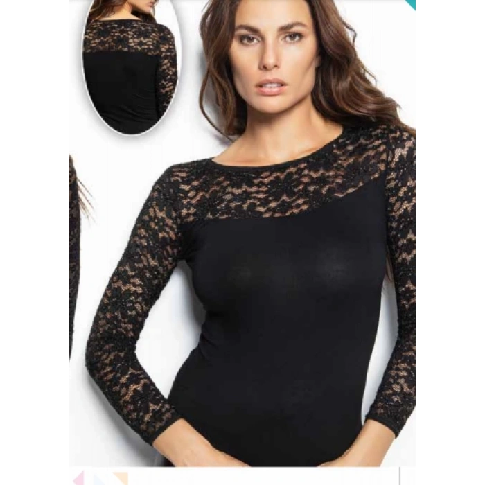 MİSS ELİT UZUN KOL SİMLİ DANTELLİ TİŞÖRT 3 LÜ 0936