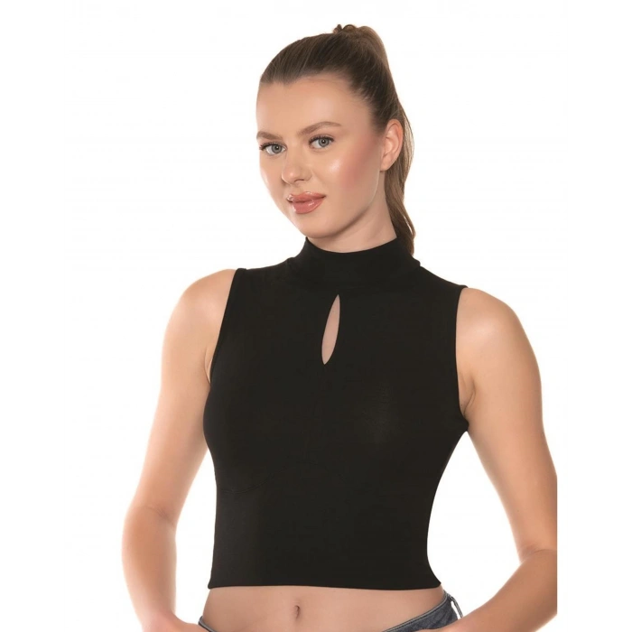 Belinay Kadın 3lü Balıkçı Yaka Kısa Crop Atlet - 6500