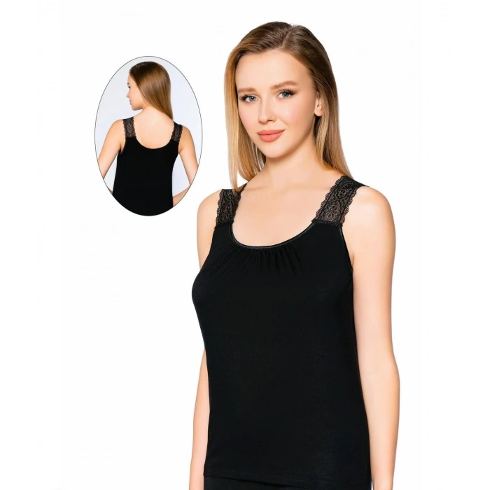 Belinay Kadın 3lü Dantel Askılı Viskon Body - 6024