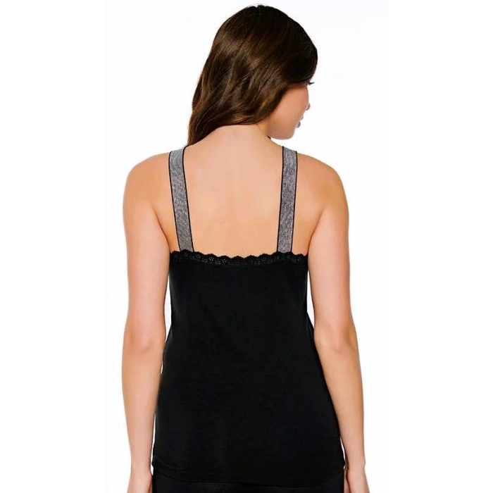 Belinay Kadın 3lü Kalın Askılı Dantel Detaylı Atlet - 6016